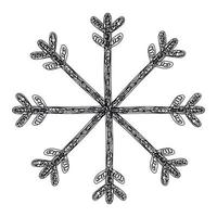 desenho de mão de esboço de floco de neve. símbolo de ano novo, decoração vetor