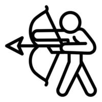 ícone do homem de arco e flecha, estilo de estrutura de tópicos vetor