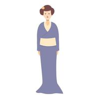 vetor de desenhos animados de ícone de arte de gueixa. mulher quimono