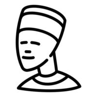 ícone de busto do Egito, estilo de estrutura de tópicos vetor