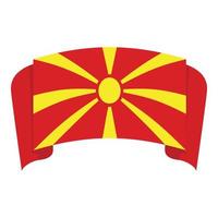 vetor de desenhos animados do ícone do emblema da Macedônia. botão nacional