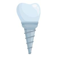vetor de desenho de ícone de implante de coroa. dente dental