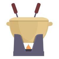vetor de desenhos animados do ícone de fondue de restaurante. comida de queijo