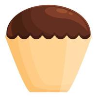 vetor de desenhos animados de ícone de cupcake de cacau. doce de chocolate