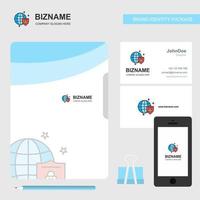 capa de arquivo de logotipo de negócios de internet protegida cartão de visita e ilustração em vetor de design de aplicativo móvel