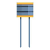 ícone de micro resistor, estilo cartoon vetor