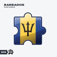 quebra-cabeça da bandeira de barbados vetor