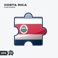 quebra-cabeça da bandeira da costa rica vetor