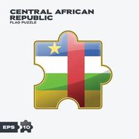 quebra-cabeça da bandeira da república centro-africana vetor