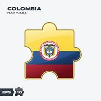 quebra-cabeça da bandeira da Colômbia vetor