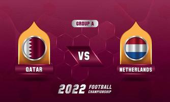 qatar futebol copa do mundo de futebol 2022 jogo qatar vs holanda vetor