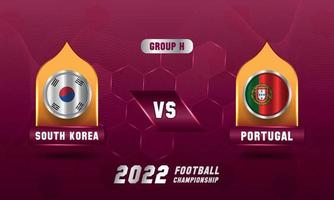 qatar futebol copa do mundo de futebol 2022 jogo coreia do sul vs portugal vetor