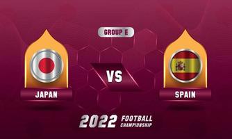 copa do mundo de futebol do qatar 2022 jogo japão x espanha vetor