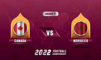 copa do mundo de futebol do catar 2022 jogo canadá x marrocos vetor