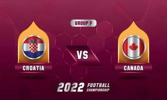 copa do mundo de futebol qatar 2022 jogo croácia x canadá vetor