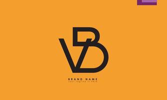 letras do alfabeto iniciais monograma logotipo vb, bv, v e b vetor