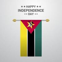 dia da independência de moçambique pendurado fundo da bandeira vetor