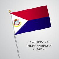 design tipográfico do dia da independência de saintmartin com vetor de bandeira