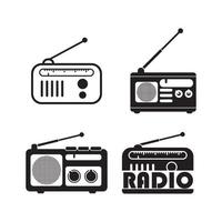 ilustração de ícone vetorial de modelo de logotipo de rádio vetor