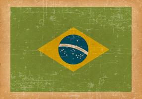 Bandeira do Brasil no Fundo velho do grunge vetor