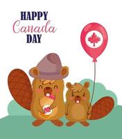 banner de celebração do feliz dia do Canadá vetor