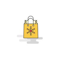 vetor de ícone de sacola de compras plana de natal