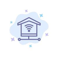 ícone azul de sinal de internet de segurança no fundo abstrato da nuvem vetor