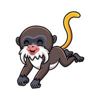 desenho animado de macaco sagui bonitinho pulando vetor