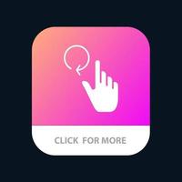 gestos de dedo de mão recarregar botão de aplicativo móvel versão de glifo para android e ios vetor