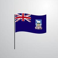 Ilhas Malvinas acenando a bandeira vetor