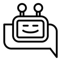 ícone do chatbot de feedback, estilo de estrutura de tópicos vetor