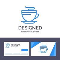 cartão de visita criativo e modelo de logotipo chá xícara de café limpeza ilustração vetorial vetor