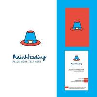 logotipo criativo de chapéu e vetor de design vertical de cartão de visita
