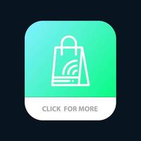 bolsa bolsa wi-fi compras aplicativo móvel botão versão android e ios linha vetor