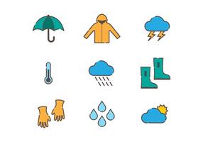 Tempo e Monsoon Vector Icons
