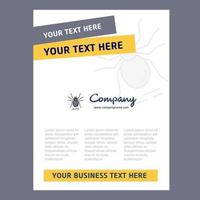 design de página de título de aranha para apresentações de relatório anual de perfil de empresa folheto brochura vector fundo