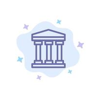 ícone azul do dinheiro do banco do usuário no fundo abstrato da nuvem vetor