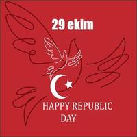 dia da república da turquia independência vetor