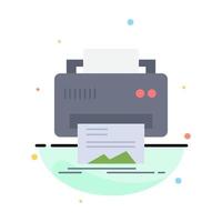 vetor de ícone de cor plana de papel de hardware de impressão de impressora digital