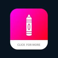desenho educação desenho a lápis botão de aplicativo móvel android e ios versão glifo vetor
