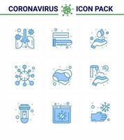 25 conjunto de ícones de emergência de coronavírus design azul, como vírus epidêmico, doença de vírus, lavagem viral, coronavírus 2019nov, elementos de design de vetor de doença