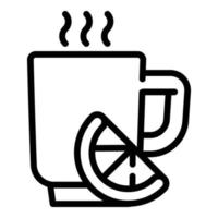ícone de xícara de chá quente congelado, estilo de estrutura de tópicos vetor