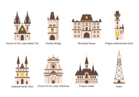 Praga Icons Vector
