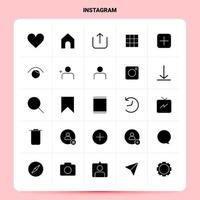 sólido 25 conjunto de ícones do instagram design de estilo de glifo vetorial conjunto de ícones pretos web e design de ideias de negócios móveis ilustração vetorial vetor