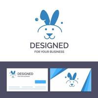 cartão de visita criativo e modelo de logotipo coelho ilustração vetorial de coelho de páscoa