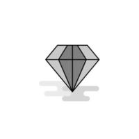 linha plana de ícone da web de diamante cheia de vetor de ícone cinza