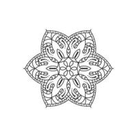 conceito de design de livro para colorir ornamento de mandala floral vetor