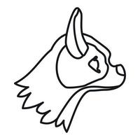 ícone de cachorro pug, estilo de estrutura de tópicos vetor