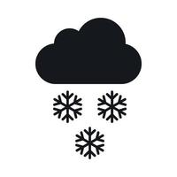 ícone de nuvem e flocos de neve, estilo simples vetor