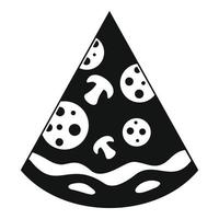 ícone de fatia de pizza, estilo preto simples vetor